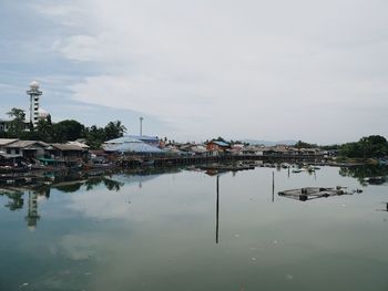 Reflection of buildings in water