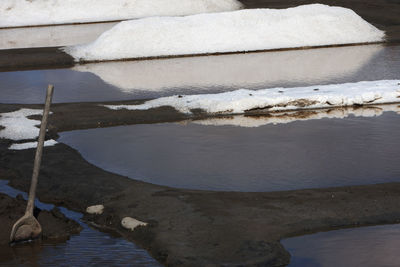 Scenic view of frozen lake