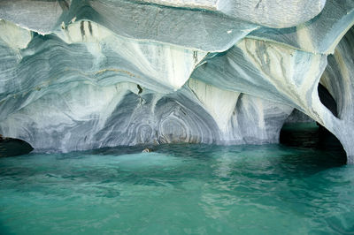 Scenic view of water in cave