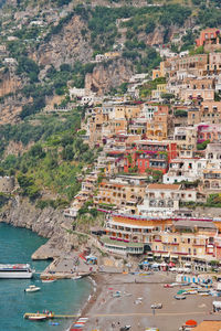 High angle view of buildings in city