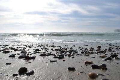 Scenic view of beach against sky