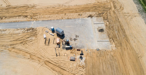 People working on construction site