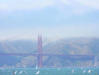 Suspension bridge over sea