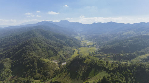 High angle view of landscape against sky