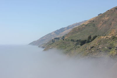 Scenic view of mountains against clear sky