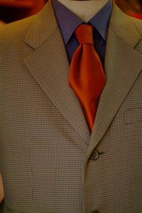 Close-up of suit on mannequin