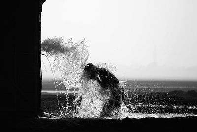 Men taking bath