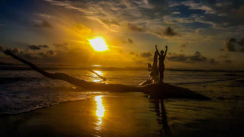 Scenic view of sunset over sea