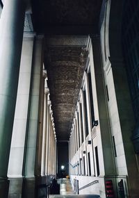 Low angle view of corridor of building