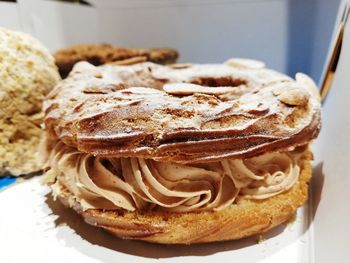 Close-up of cake served in plate