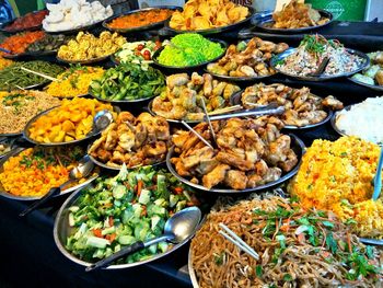 High angle view of food in market