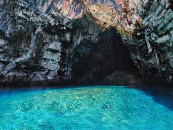 Rock formation in sea