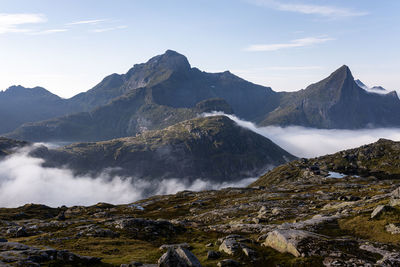 Scenic view of mountains against sky