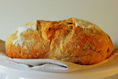 Close-up of bread in plate