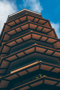 Low angle view of modern building against sky