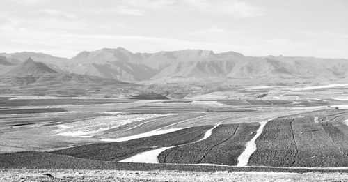 Scenic view of desert against sky