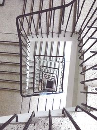 High angle view of spiral stairs