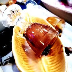 Close-up of dessert in plate on table