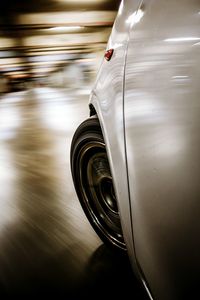 Blurred motion of car