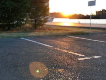 Surface level of road marking on street