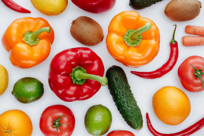 Close-up of bell peppers on table
