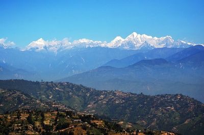 Scenic view of mountains against sky