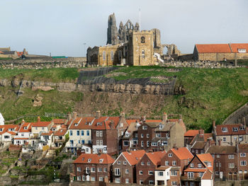 Buildings against whitby abbey