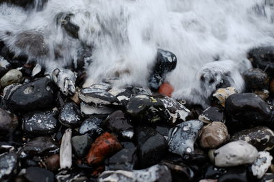 Water flowing through rocks