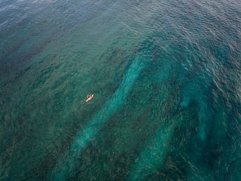 High angle view of rippled water in sea