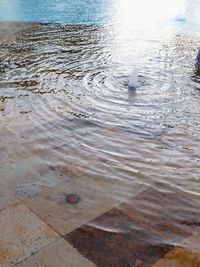 High angle view of rippled water