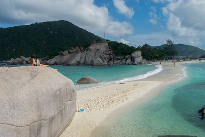 Panoramic view of beach against sky