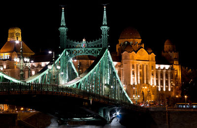 Illuminated city at night