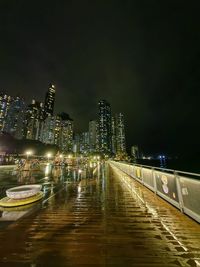 Illuminated city at night