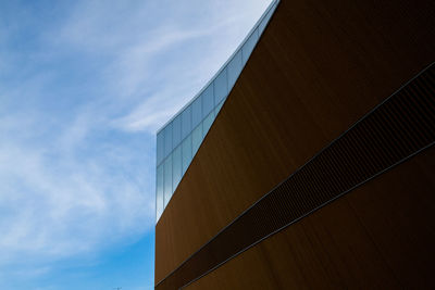 Side profile of the modernist oodi library, helsinki - a fine example of nordic minimalism.