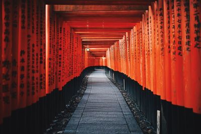 View of narrow footpath in a building
