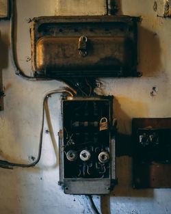 Close-up of old machine part
