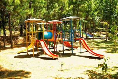 View of swing in park