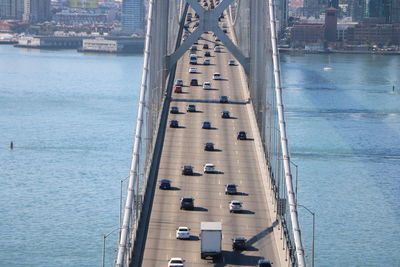 High angle view of bridge over sea