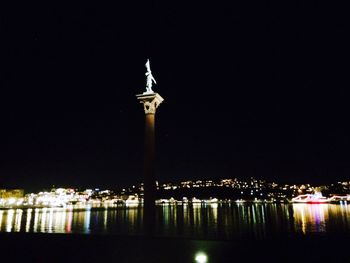 Illuminated city at night
