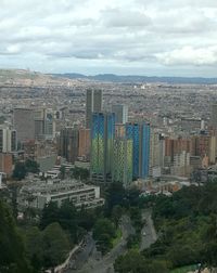 Aerial view of cityscape against sky