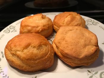 Close-up of cookies in plate