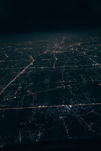 Aerial view of city at night