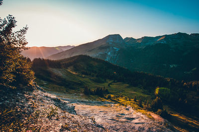 Scenic view of mountains against sky