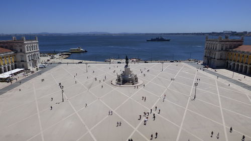 View of tourists on the beach