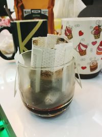 Close-up of coffee on table