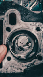 Close-up of person holding camera