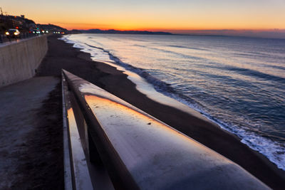 Scenic view of beach during sunset