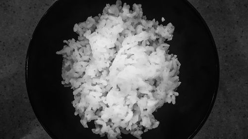 High angle view of ice cream in bowl