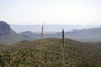 Scenic view of mountains against clear sky