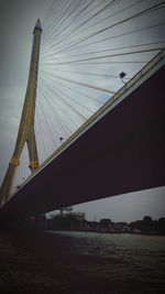 Low angle view of suspension bridge